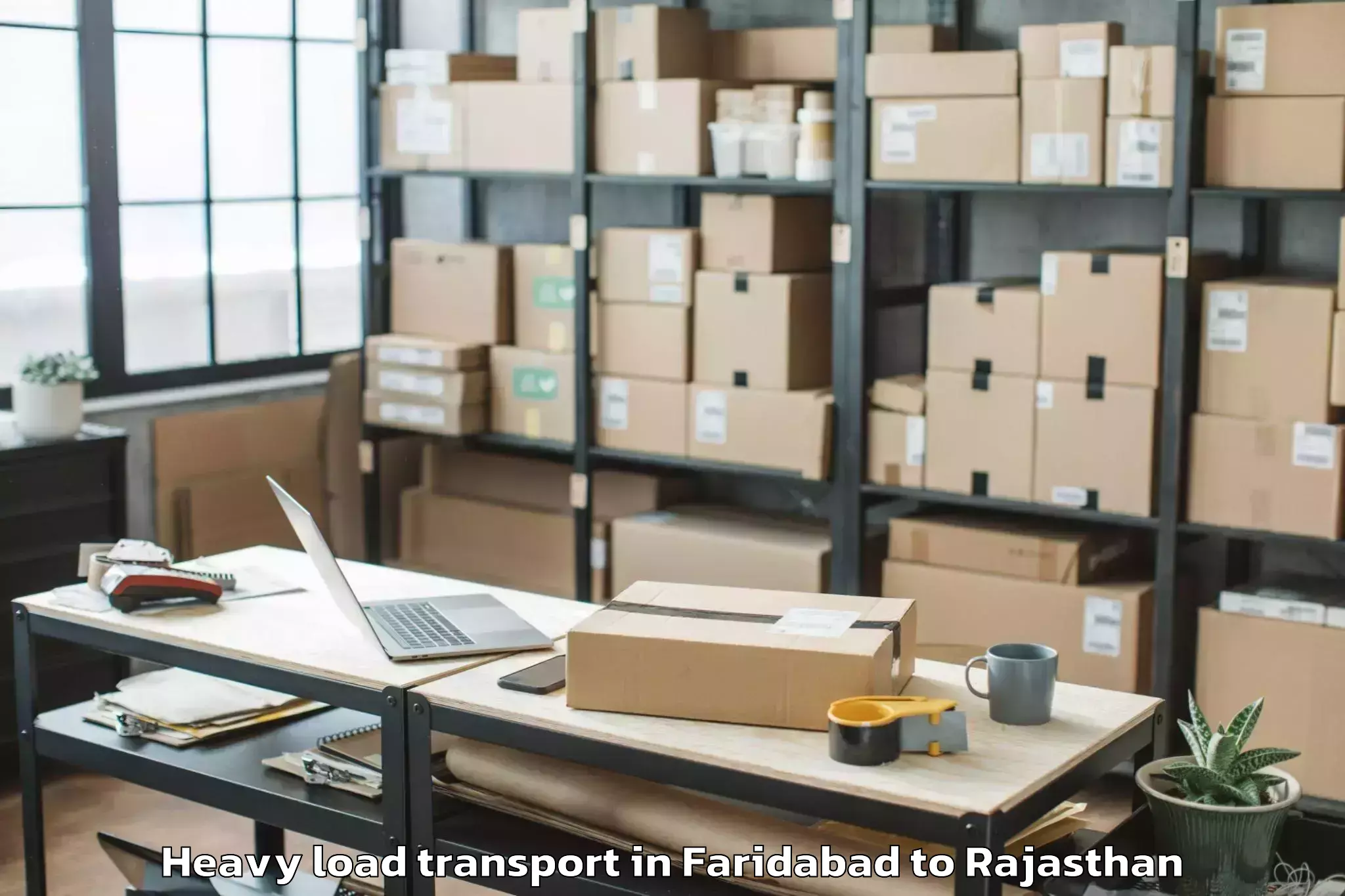 Easy Faridabad to Jasrasar Heavy Load Transport Booking